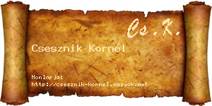 Csesznik Kornél névjegykártya