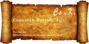 Csesznik Kornél névjegykártya